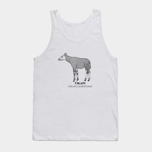 Okapi or Forest Giraffe Animal Drawing - black and white animal art Tank Top